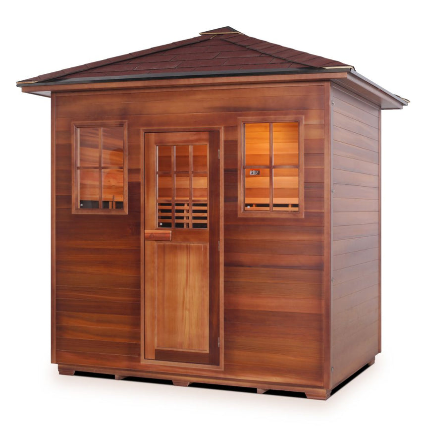 sierra 5 person outdoor infrared sauna mockup png