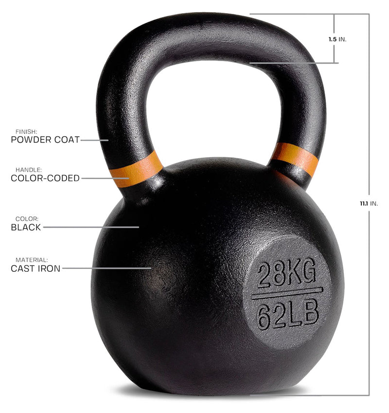 TruGrit Cast Iron Kettlebell Weights 62lb