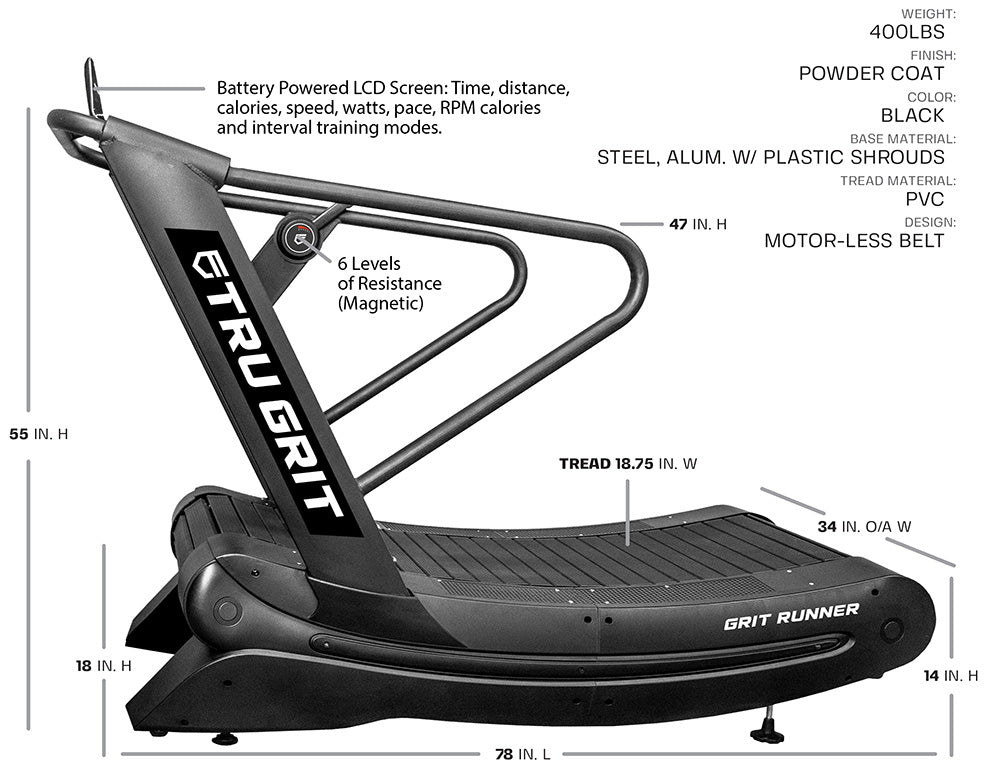 TruGrit Grit Runner Curved Treadmill