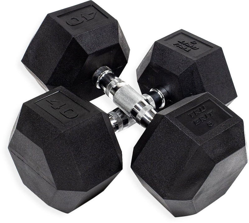 TruGrit Hex Elite TPU Dumbbells 40lb