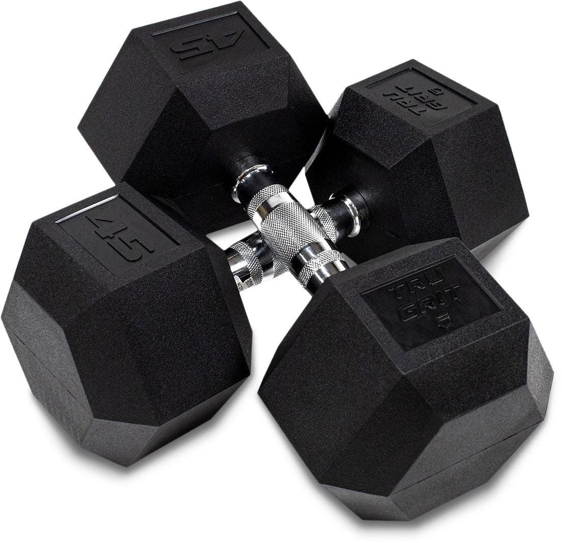 TruGrit Hex Elite TPU Dumbbells 45lb