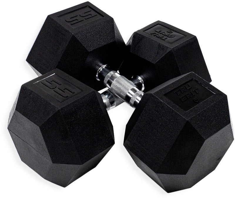 TruGrit Hex Elite TPU Dumbbells 55lb