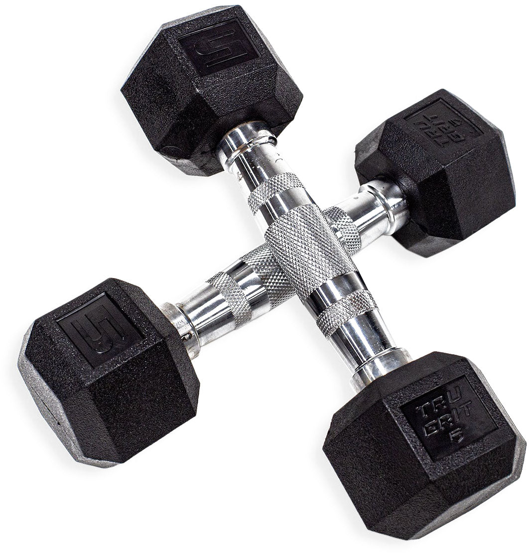 TruGrit Hex Elite TPU Dumbbells 5lb