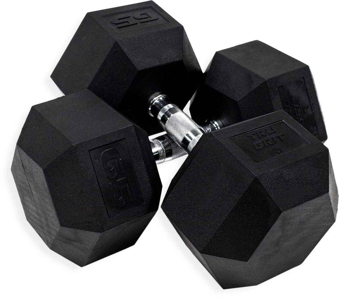 TruGrit Hex Elite TPU Dumbbells 65lb