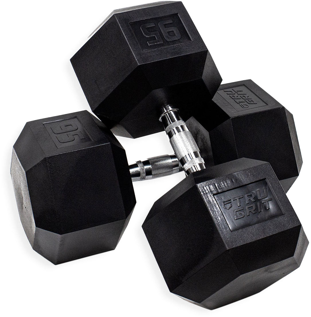 TruGrit Hex Elite TPU Dumbbells 95lb