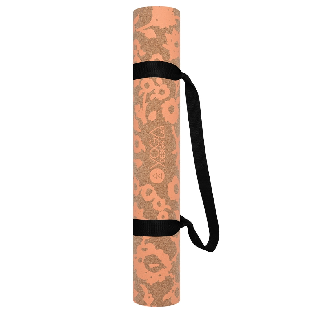Yoga Design Lab FloralBatikCoral Cork Mat 5