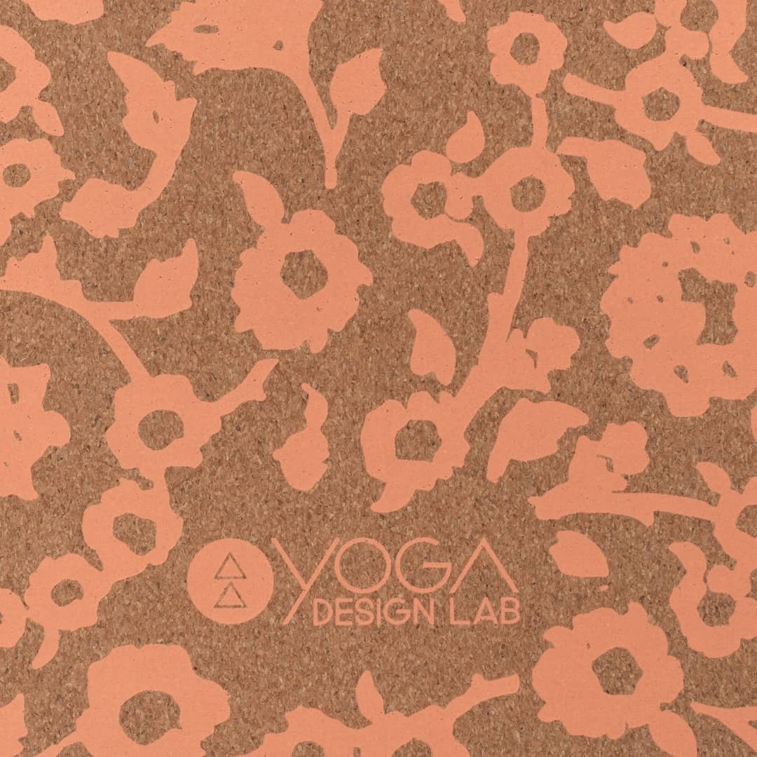 Yoga Design Lab FloralBatikCoral Cork Mat 7