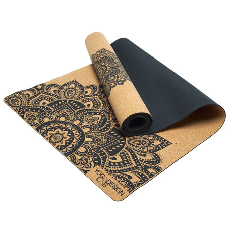 Yoga Design Lab Mandala Black Cork Mat 8