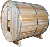 ZiahCare's Dundalk Harmony 4 Person Outdoor Barrel Sauna Kit Mockup Image 6