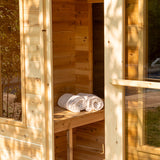 ZiahCare's Dundalk Georgian 6 Person Outdoor Sauna Kit With Changeroom Mockup Image 8