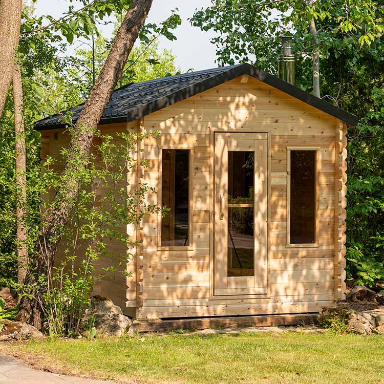 ZiahCare's Dundalk Georgian 6 Person Outdoor Sauna Kit With Changeroom Mockup Image 2