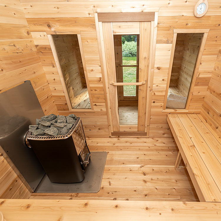 ZiahCare's Dundalk Georgian 6 Person Outdoor Sauna Kit With Changeroom Mockup Image 13