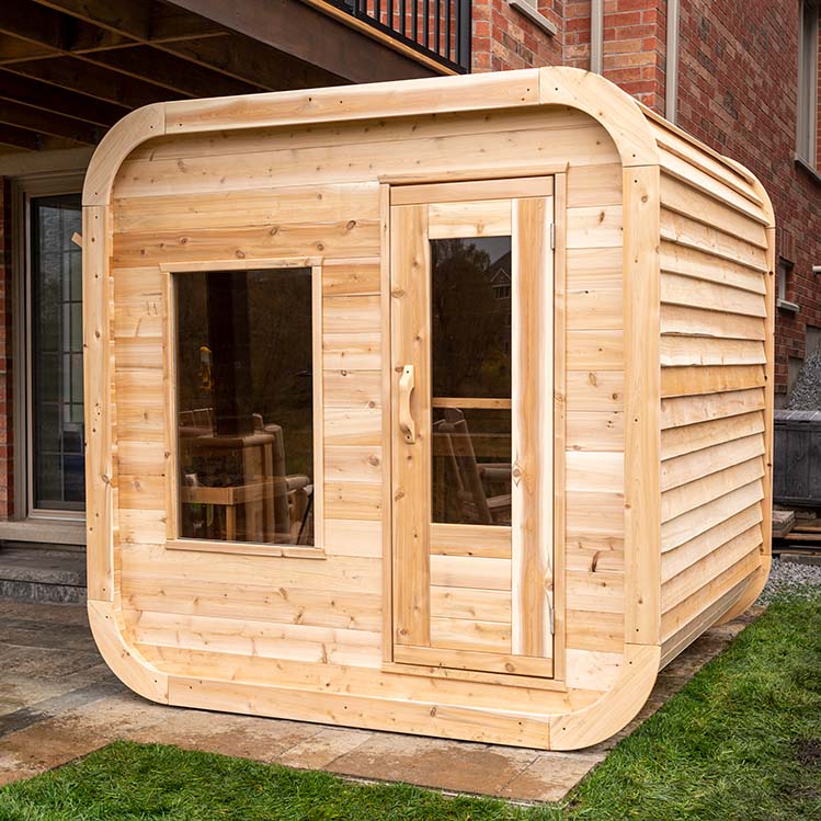 ZiahCare's Dundalk Luna 4 Person Outdoor Sauna Kit Mockup Image 3