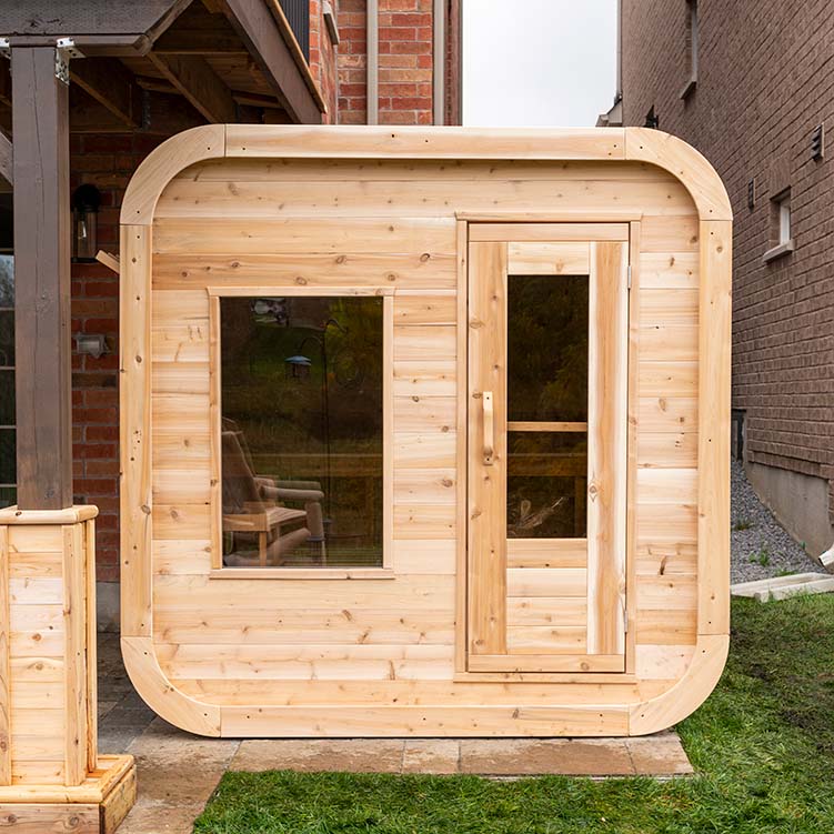 ZiahCare's Dundalk Luna 4 Person Outdoor Sauna Kit Mockup Image 4