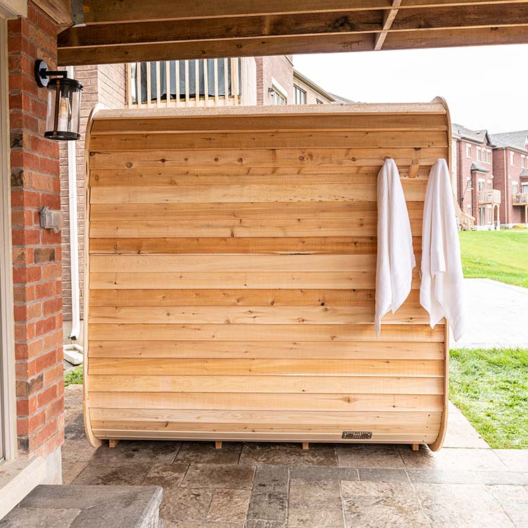 ZiahCare's Dundalk Luna 4 Person Outdoor Sauna Kit Mockup Image 6