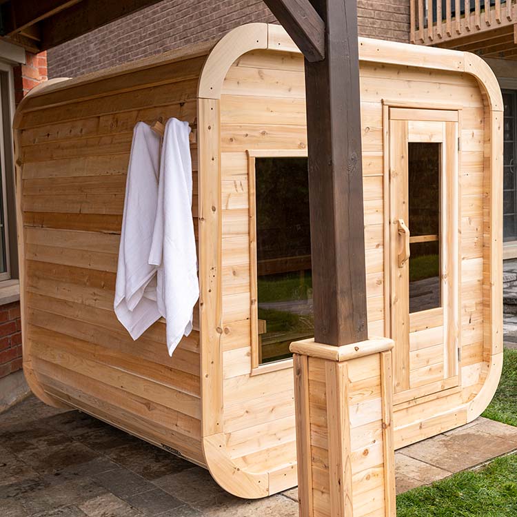 ZiahCare's Dundalk Luna 4 Person Outdoor Sauna Kit Mockup Image 5