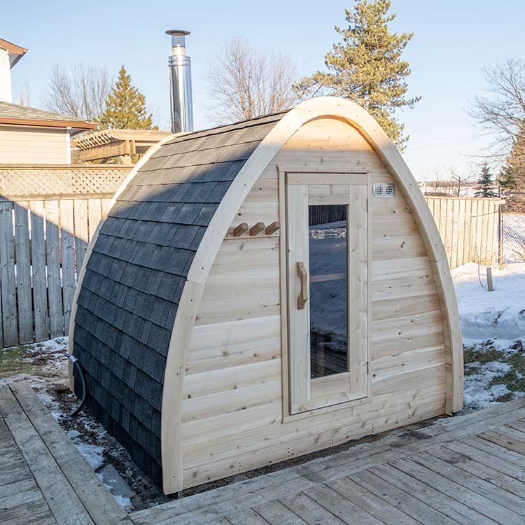 ZiahCare's Dundalk MiniPod 4 Person Outdoor Sauna Kit Mockup Image 3