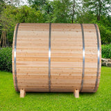 ZiahCare's Dundalk Serenity MP 4 Person Outdoor Barrel Sauna Kit Mockup Image 9