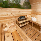 ZiahCare's Dundalk Serenity MP 4 Person Outdoor Barrel Sauna Kit Mockup Image 14