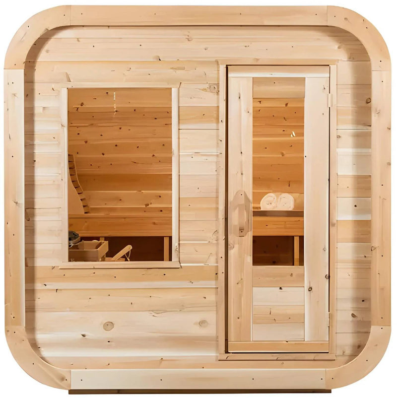 ZiahCare's Dundalk Luna 4 Person Outdoor Sauna Kit Mockup Image 1