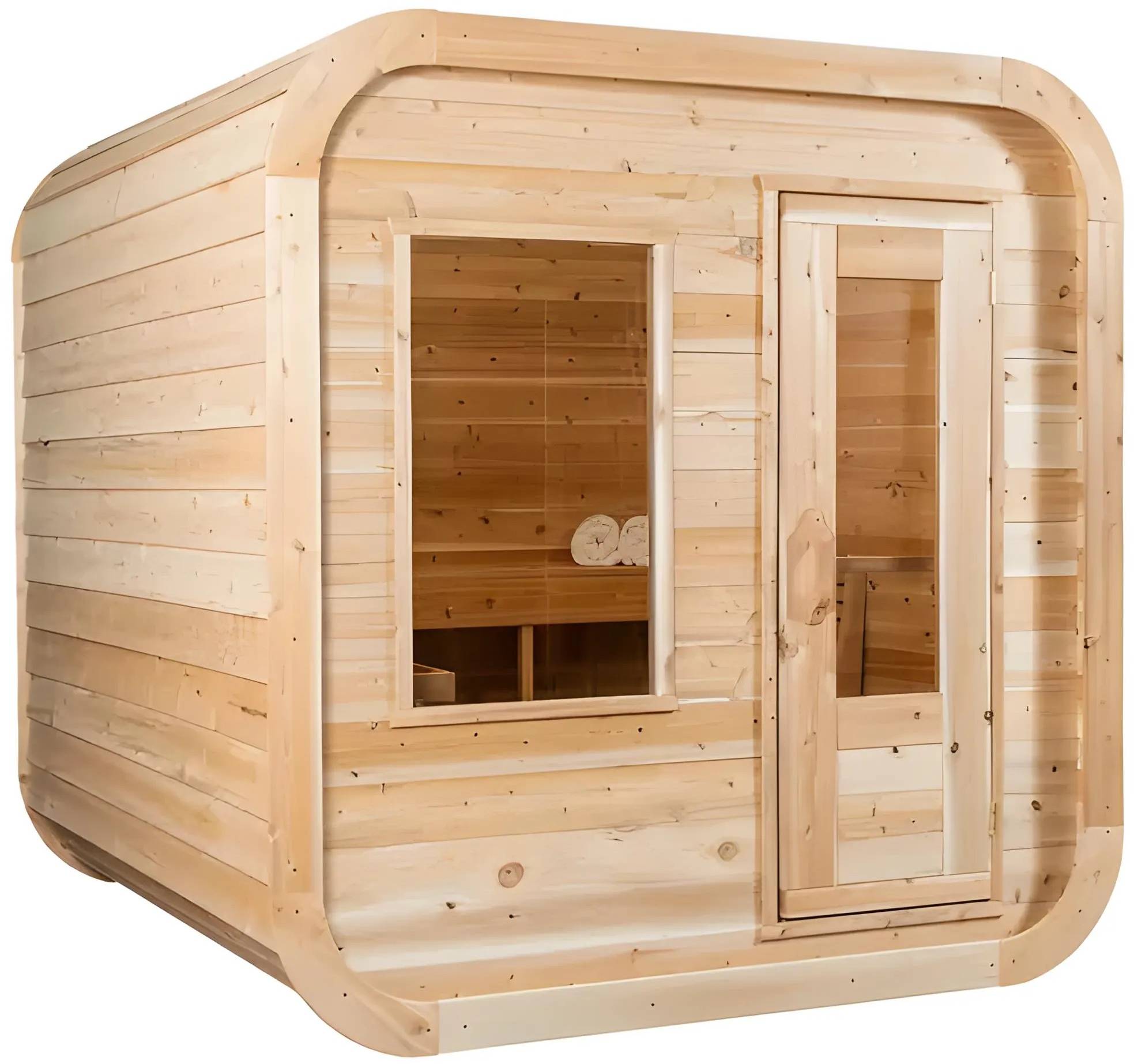 ZiahCare's Dundalk Luna 4 Person Outdoor Sauna Kit Mockup Image 2