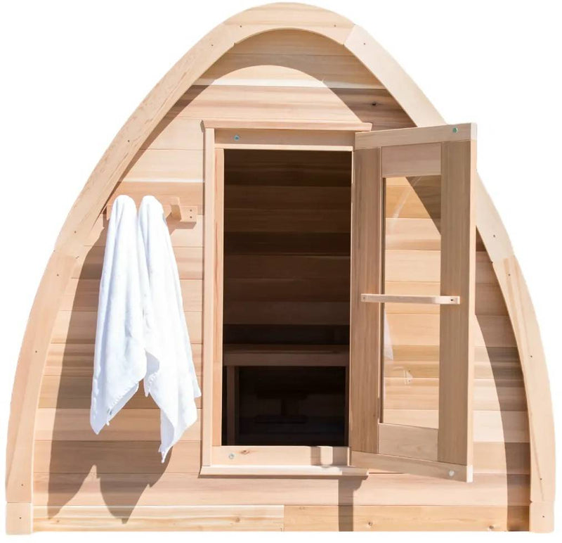 ZiahCare's Dundalk MiniPod 4 Person Outdoor Sauna Kit Mockup Image 2