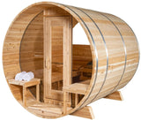ZiahCare's Dundalk Serenity 4 Person Outdoor Barrel Sauna Kit Mockup Image 6