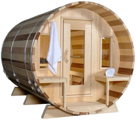 ZiahCare's Dundalk Tranquility 8 Person Outdoor Barrel Sauna Kit Mockup Image 2