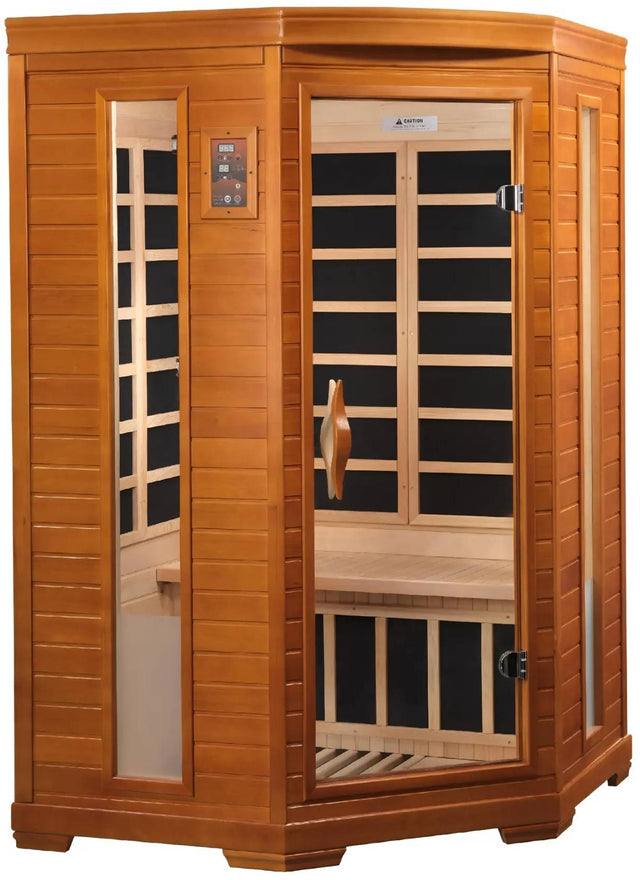 ZiahCare's Dynamic Heming 2 Person Far Infrared Corner Sauna Mockup Image 1