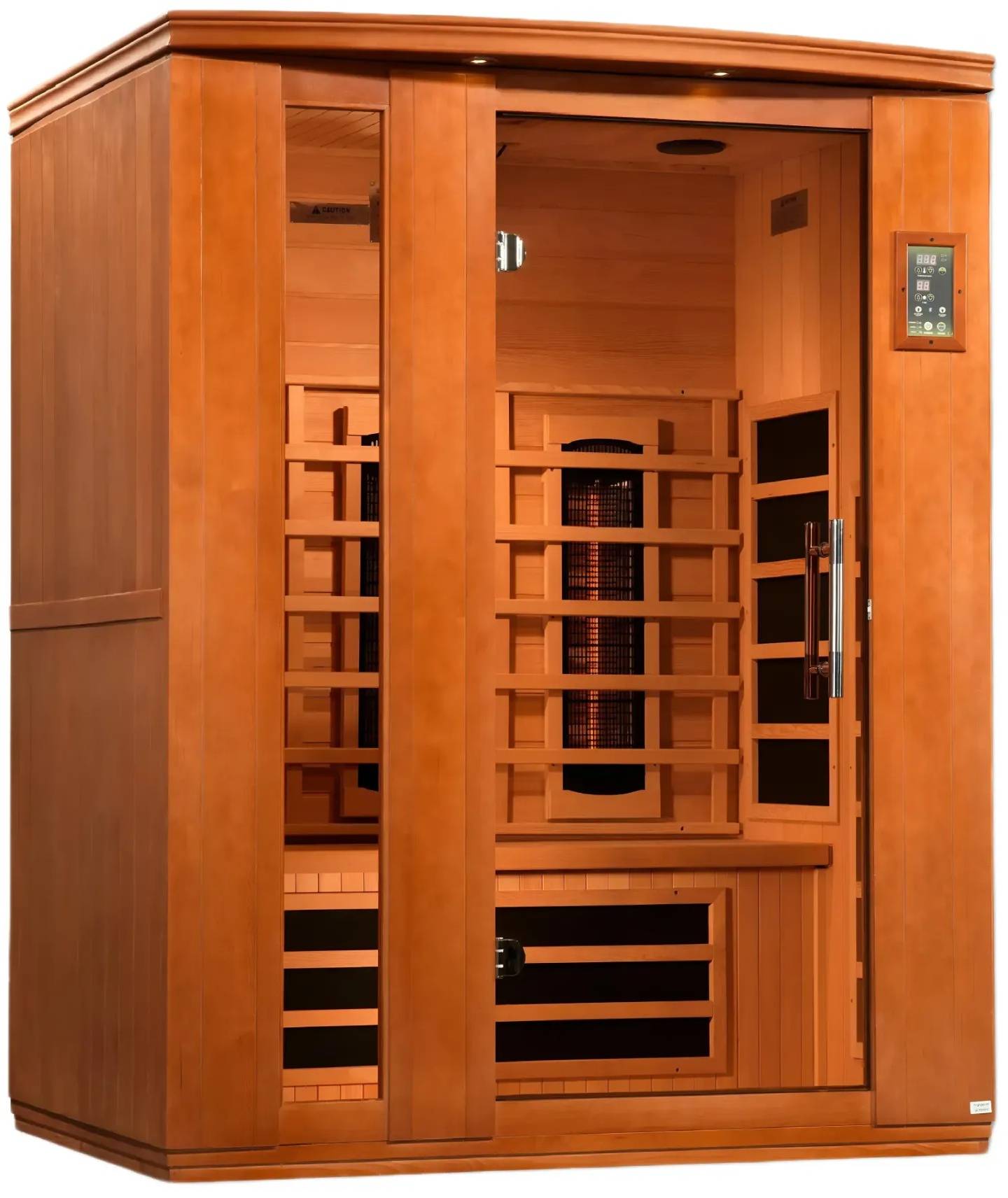 ZiahCare's Dynamic Lugano 3 Person Full Spectrum Infrared Sauna Mockup Image 3