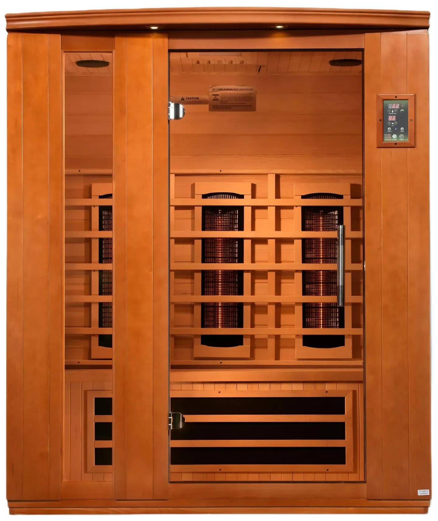 ZiahCare's Dynamic Lugano 3 Person Full Spectrum Infrared Sauna Mockup Image 1