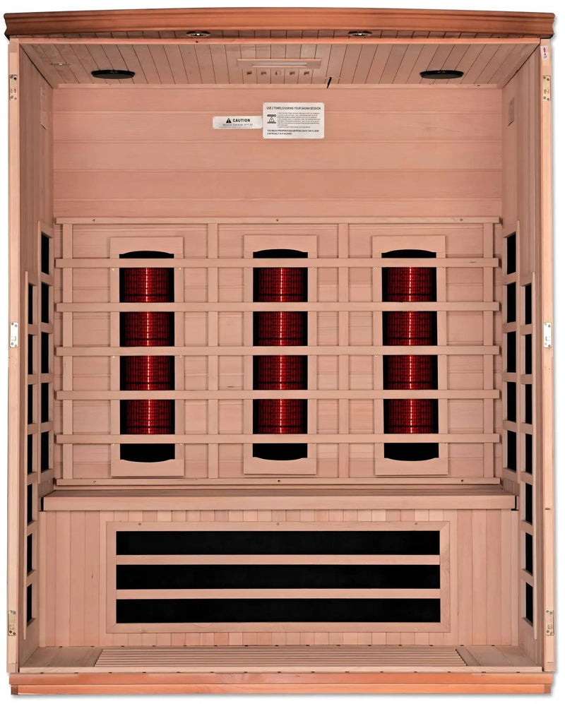 ZiahCare's Dynamic Lugano 3 Person Full Spectrum Infrared Sauna Mockup Image 2