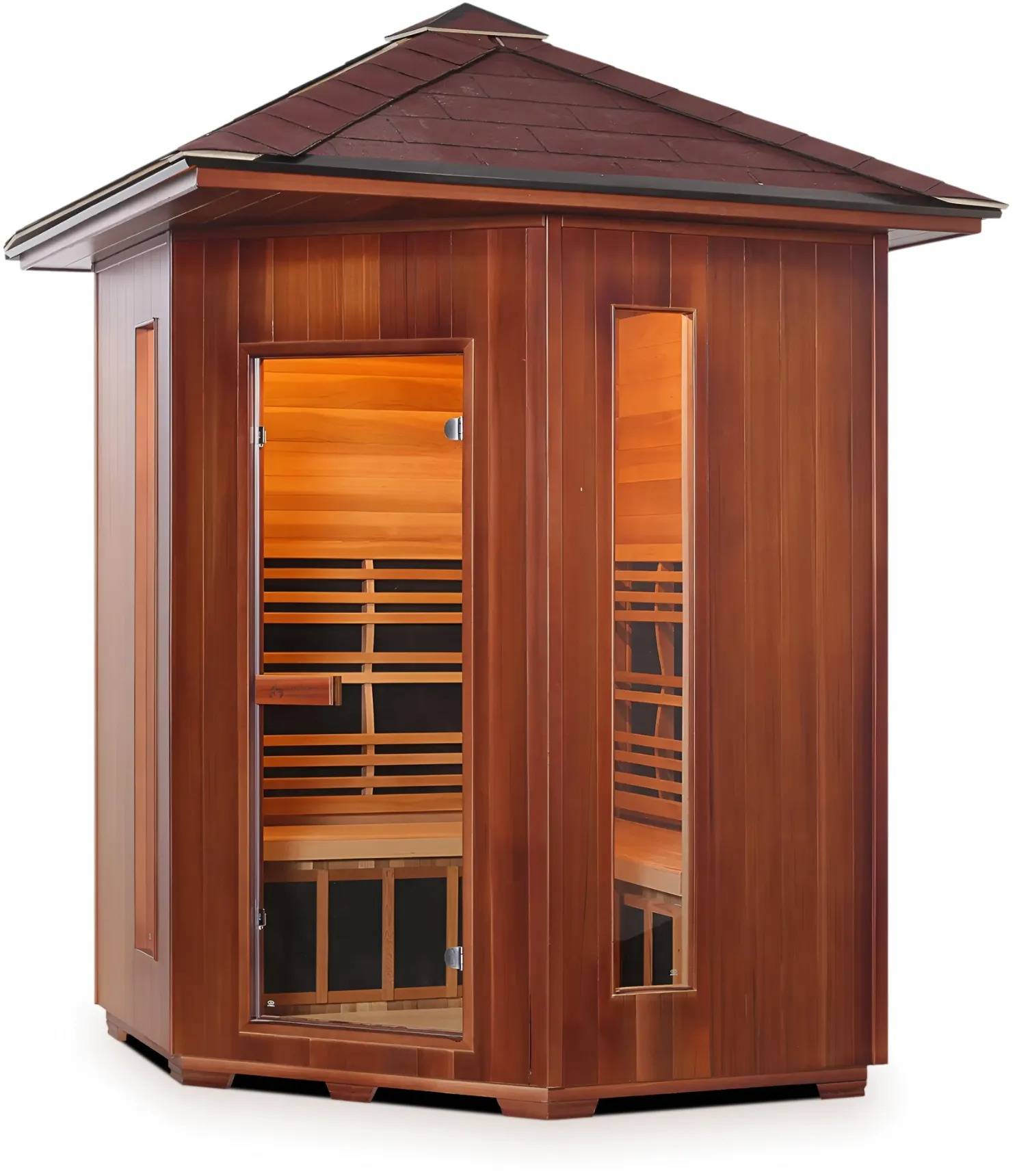 ZiahCare's Enlighten Diamond 4 Person Hybrid Corner Sauna Mockup Image 2