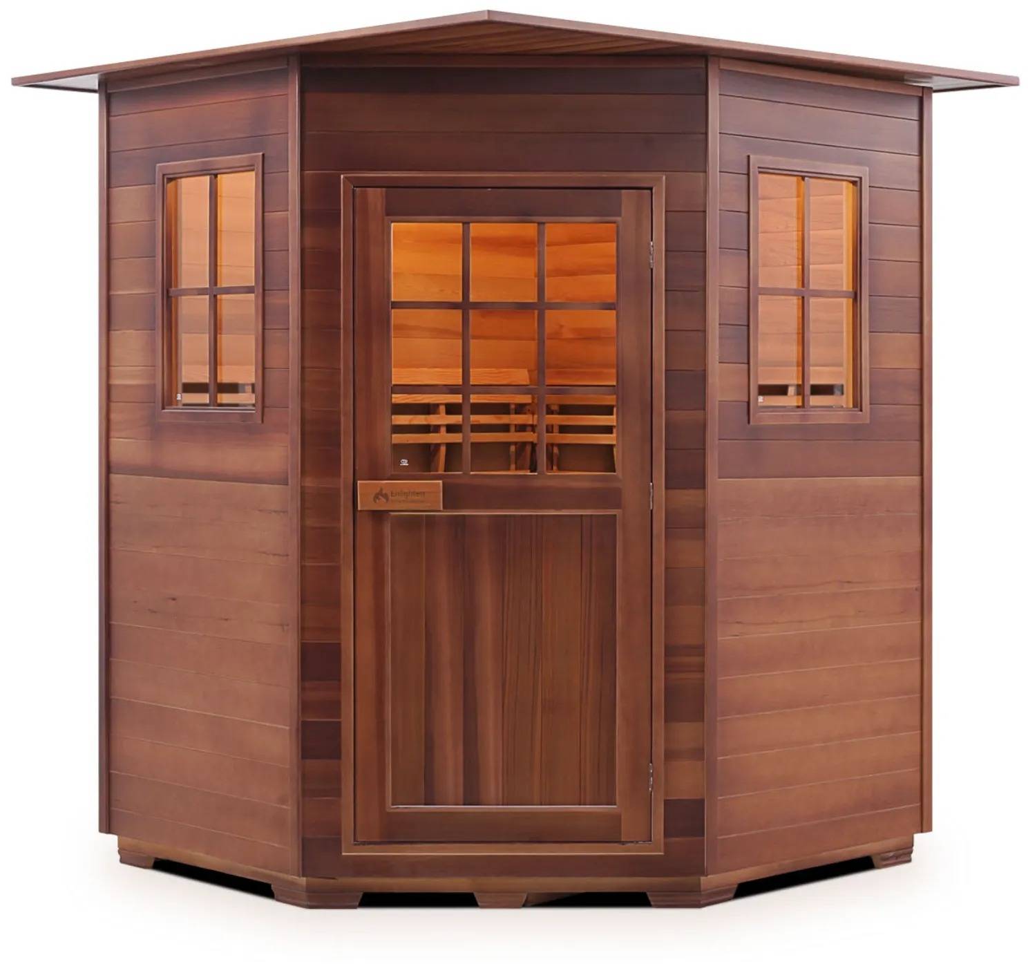 ZiahCare's Enlighten MoonLight 4 Person Traditional Corner Sauna Mockup Image 1