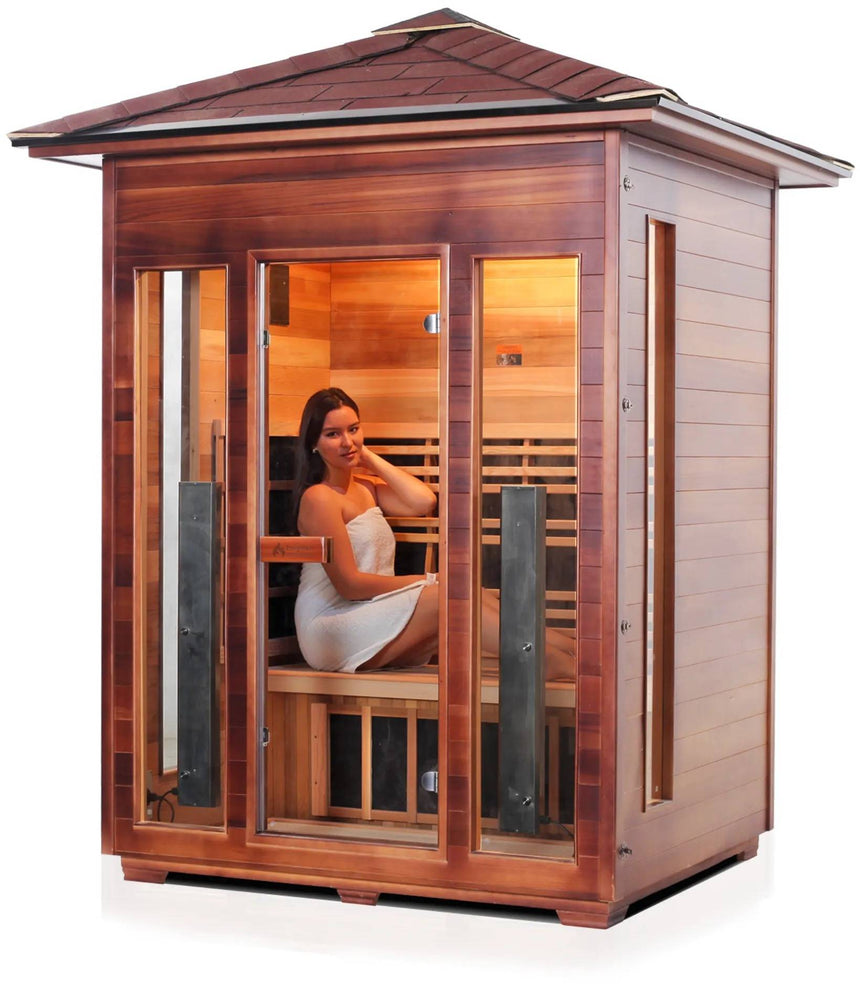 ZiahCare's Enlighten Rustic 3 Person Infrared Sauna Mockup Image 8