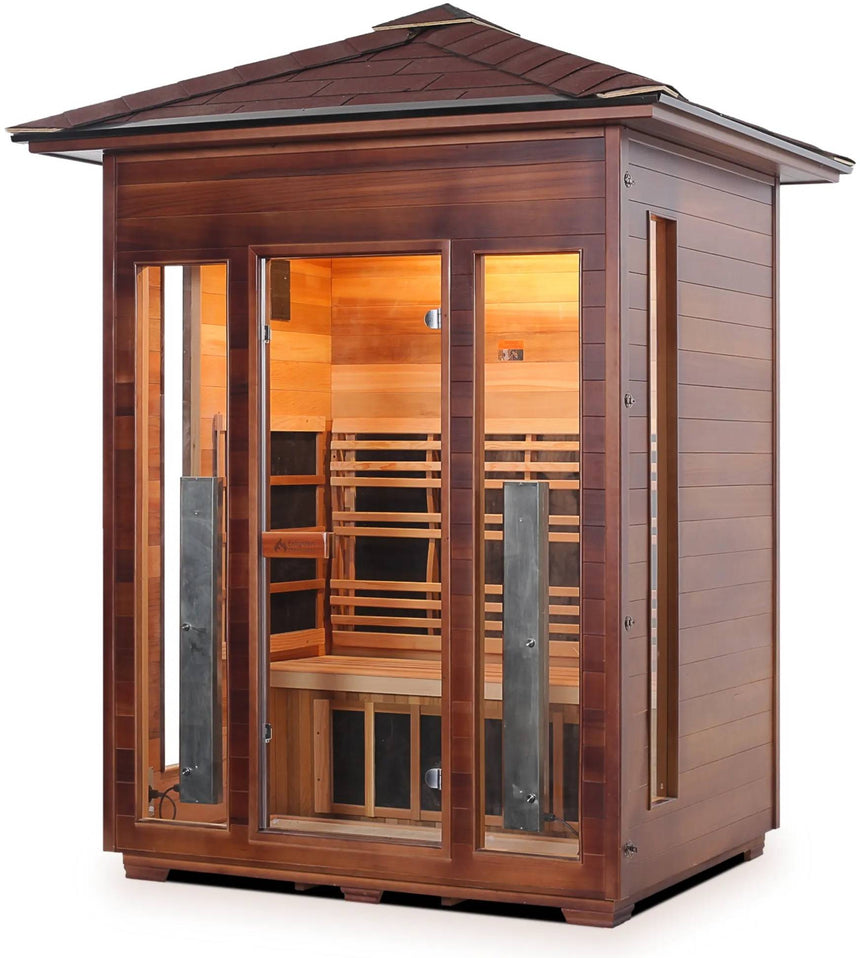 ZiahCare's Enlighten Rustic 3 Person Infrared Sauna Mockup Image 6