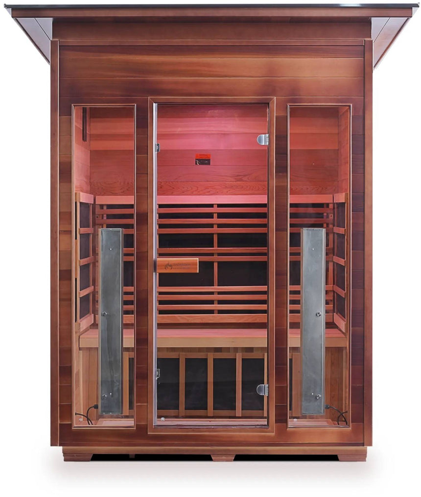 ZiahCare's Enlighten Rustic 3 Person Infrared Sauna Mockup Image 10