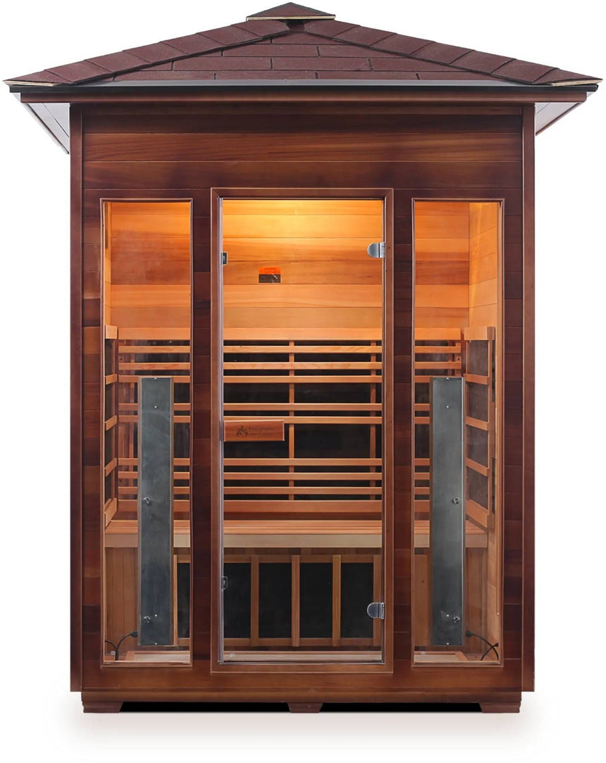 ZiahCare's Enlighten Rustic 3 Person Infrared Sauna Mockup Image 4