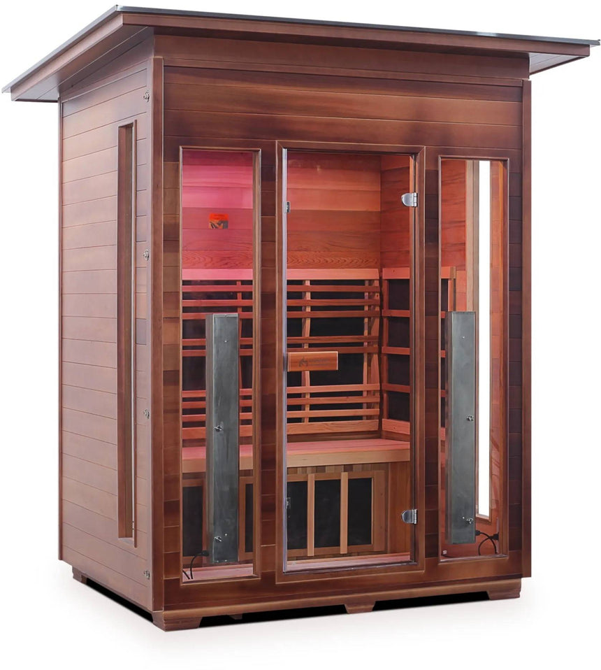 ZiahCare's Enlighten Rustic 3 Person Infrared Sauna Mockup Image 12