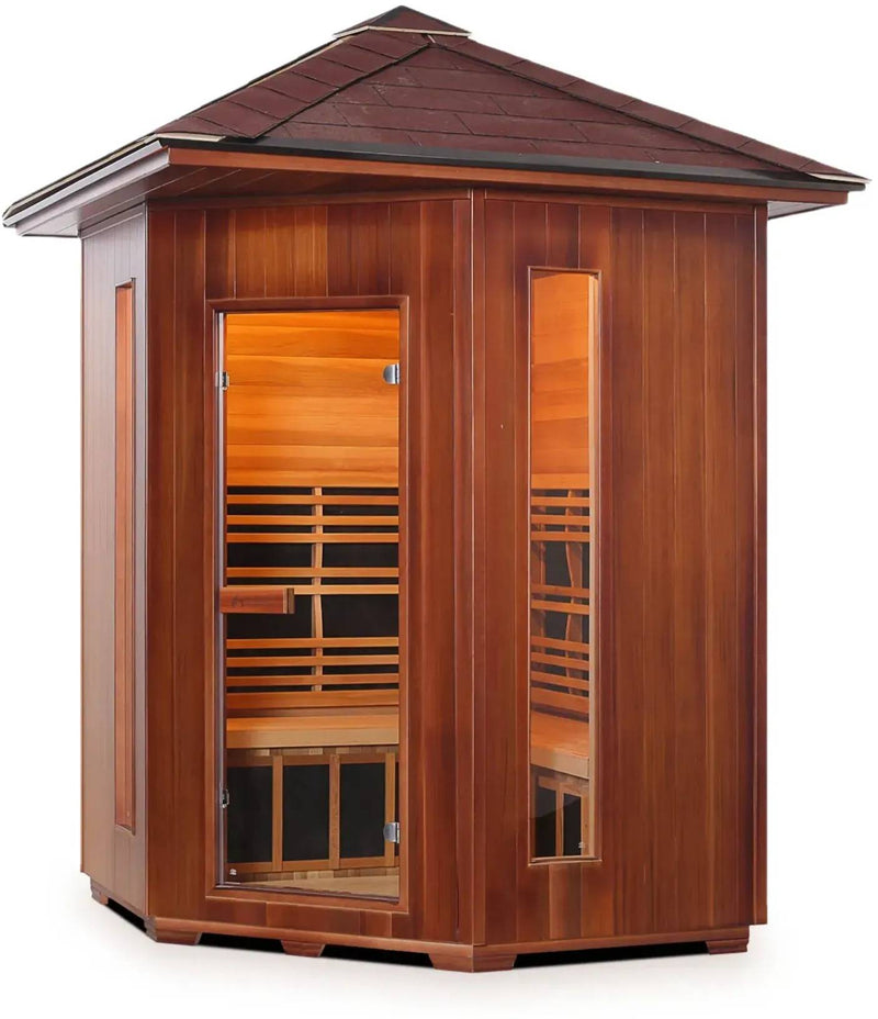 ZiahCare's Enlighten Rustic 4 Person Infrared Corner Sauna Mockup Image 7