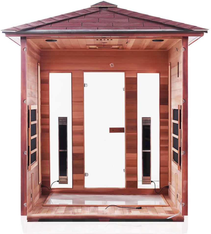 ZiahCare's Enlighten Rustic 4 Person Infrared Sauna Mockup Image 5