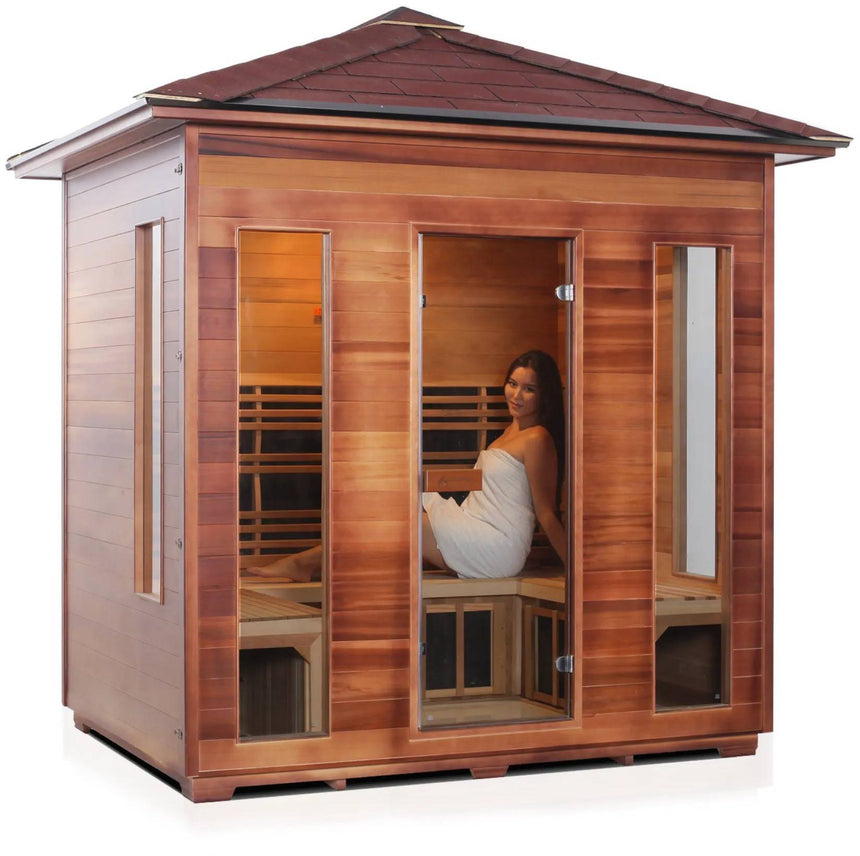 ZiahCare's Enlighten Rustic 5 Person Infrared Sauna Mockup Image 8