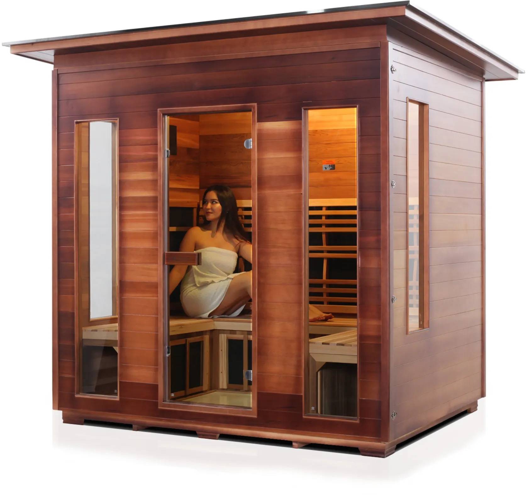 ZiahCare's Enlighten Rustic 5 Person Infrared Sauna Mockup Image 14