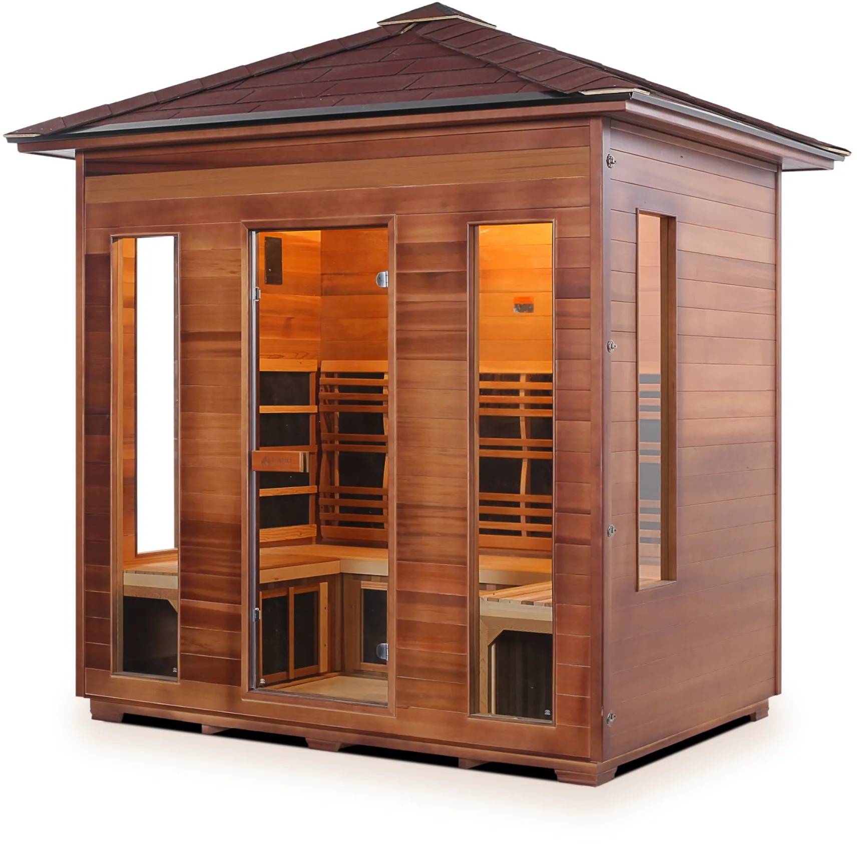 ZiahCare's Enlighten Rustic 5 Person Infrared Sauna Mockup Image 5