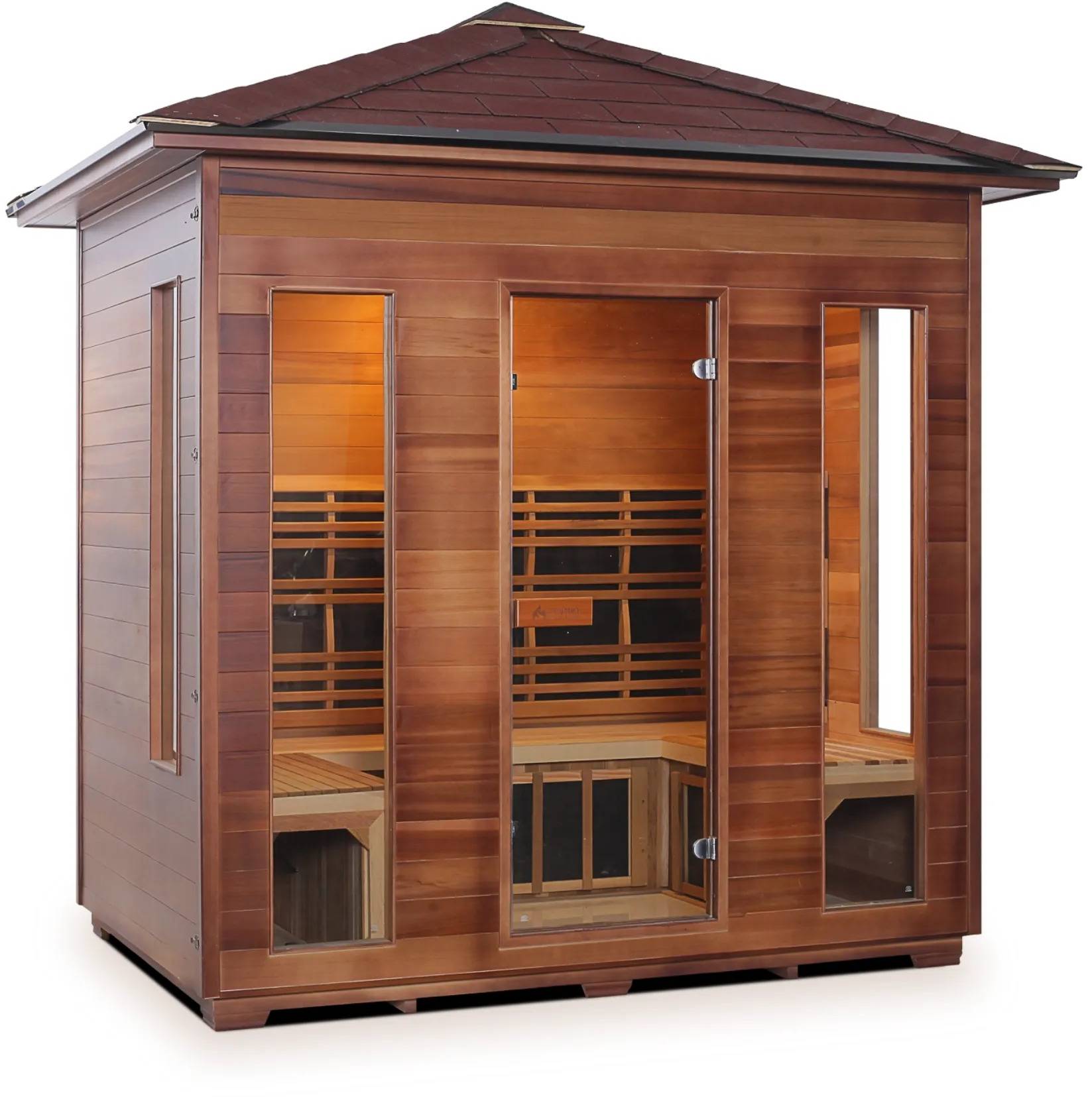 ZiahCare's Enlighten Rustic 5 Person Infrared Sauna Mockup Image 6