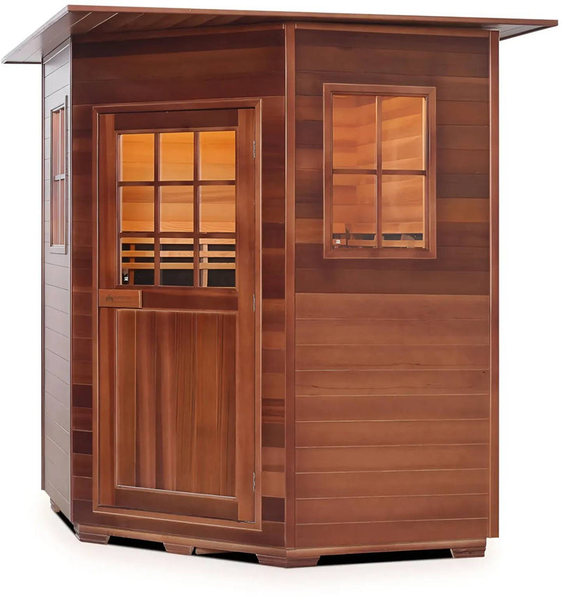 ZiahCare's Enlighten Sapphire 4 Person Hybrid Corner Sauna Mockup Image 2