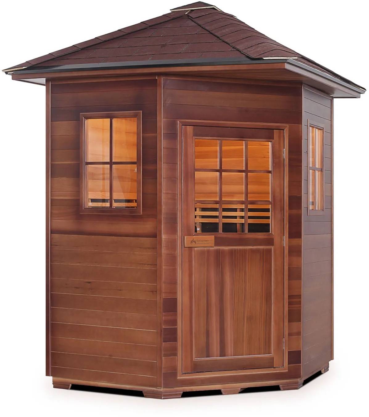 ZiahCare's Enlighten Sapphire 4 Person Hybrid Corner Sauna Mockup Image 7