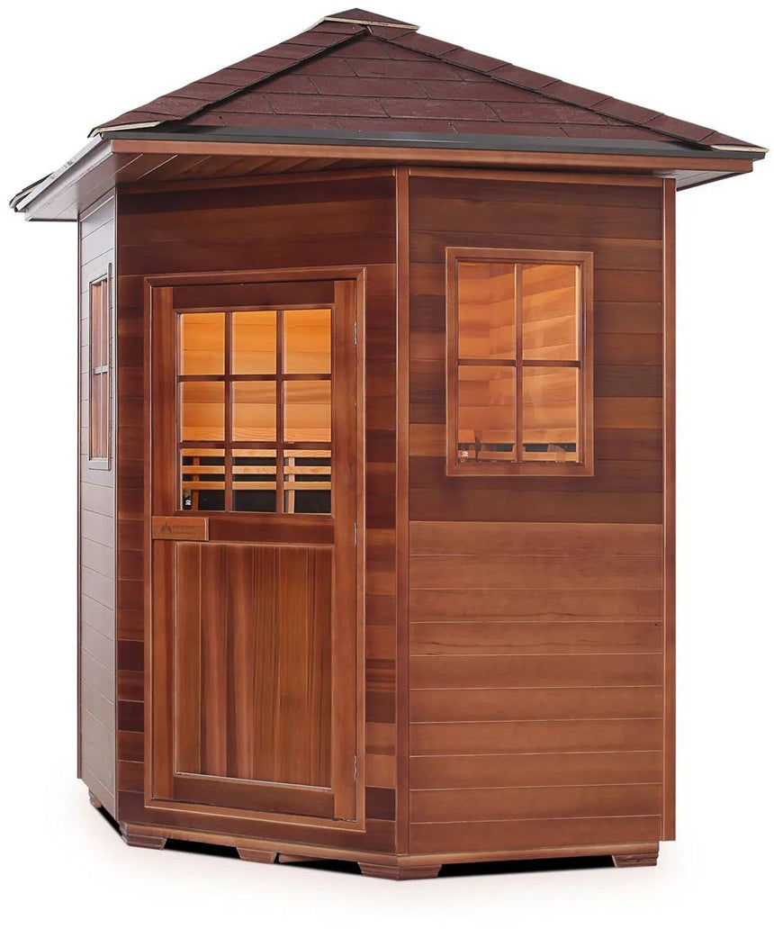 ZiahCare's Enlighten Sapphire 4 Person Hybrid Corner Sauna Mockup Image 6