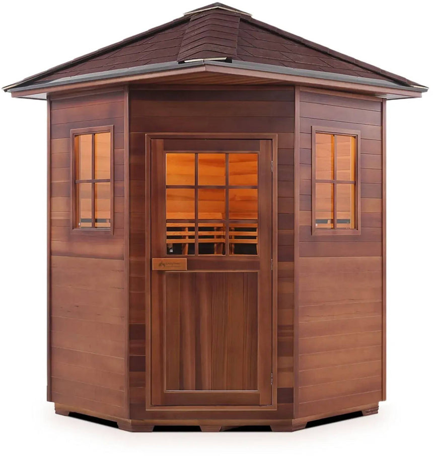 ZiahCare's Enlighten Sierra 4 Person Infrared Corner Sauna Mockup Image 4