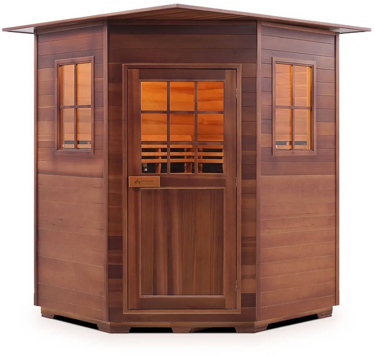 ZiahCare's Enlighten Sierra 4 Person Infrared Corner Sauna Mockup Image 1